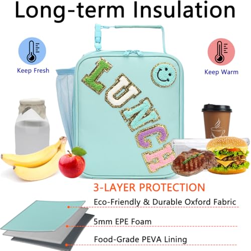 GYEUKHAM Insulated Lunch Bag for Women Girl Teen large Insulated Kid Lunch Bag,Large Reusable Cute Cooler Bag for School Work Picnic,Baby Green - color: Baby Green