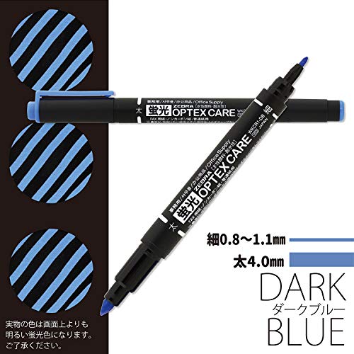 Zebra Highlighter Optex Care Dark Blue 10 Pack B-WKCR1-DB - color: Dark Blue 10pcs