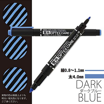 Zebra Highlighter Optex Care Dark Blue 10 Pack B-WKCR1-DB - color: Dark Blue 10pcs
