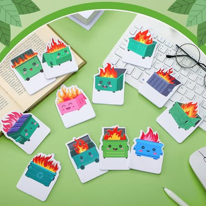 Yinder 24 Pads Cute Sticky Notes Fun Kawaii Dumpster Sticky Notes Pads Bulk Cartoon Memo Self Adhesive Gift for Back to School Veterinary Office School Tab Party Supplies - style: Dumpster