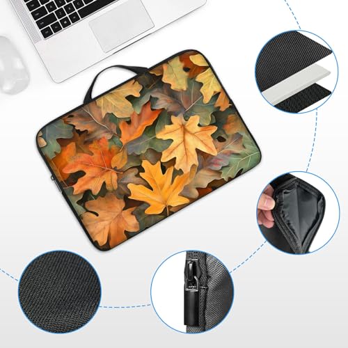 10" Laptop Sleeve with Handle, Autumn Maple Leaves Water‑Resistant Tabet Carrying Case for 11 inch iPad 2025/11" iPad Air M3/ 11" iPad Pro M5 M4/ 11" Galaxy Tab S9 S8 / Lenovo Tab M11 - color: Autumn Maple Leaves, size: 10-11 inch Devices
