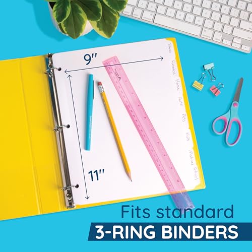 Blue Summit 8 Tab Dividers for 3 Ring Binder, Reinforced Edge, 1/8 Cut, Letter Size, Binder Dividers 8 Tab Bulk for Notebooks, White Index Divider, 12 Sets, 96 Pack - size: 96 Pack