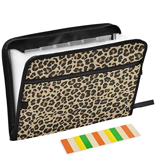 Abstract Leopard 13 Pockets Expanding File Folder with Sticky Labels Accordion File Folder Document Organizer Letter Size A4 Papers Expandable File Keeper - color: Multicolor 9