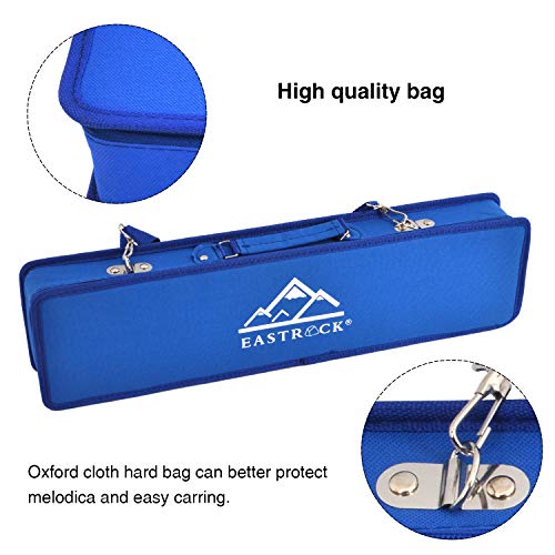 EastRock 37 Key Melodica Instrument Keyboard Soprano Piano Style with Mouthpiece Tube Sets and Carrying Bag for Beginners Adults Gift Blue - color: Blue, size: 37key