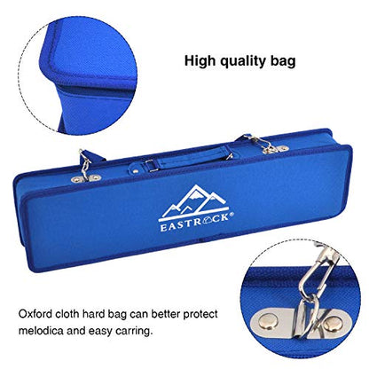 EastRock 37 Key Melodica Instrument Keyboard Soprano Piano Style with Mouthpiece Tube Sets and Carrying Bag for Beginners Adults Gift Blue - color: Blue, size: 37key