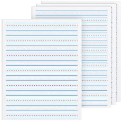 Ireer 400 Sheets Ruled Writing Paper 8.5 x 11 Inch Double Sided Primary Writing Paper Dotted Midline & Highlighted Lines Handwriting Practice Sheets for Kindergarten Grades 1-2 Toddlers Kids