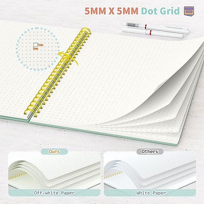 Umriox Small Spiral Notebook, 4 Pack A5 Dotted Spiral Notebook 5.9" x 8.3" Dot Grid Paper 160 Pages, Dot Grid Journal Notebook for Note Taking, Work, School - size: 5.9 x 8.3 in, style: Dotted