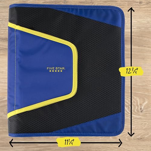 Five Star Zipper Binder 1.5 Inch O-Rings Case Organiser with 3-Pocket Expanding File, 500 Sheet Capacity, Cosmic Blast (280146J) - color: Cosmic Blast