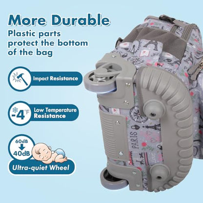 Tilami Rolling Backpack for Kids 18 inch Boys and Girls Laptop Backpack,Grey - color: Grey