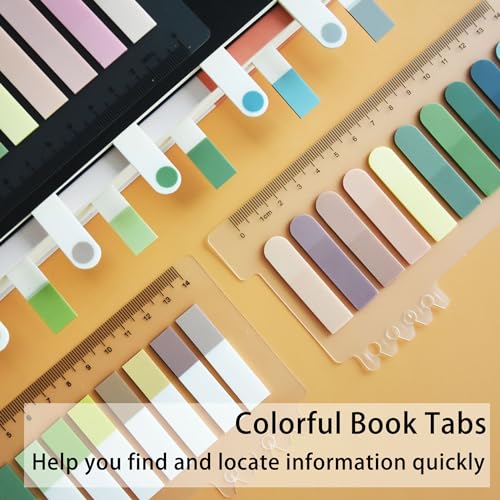 YOUDEFUL 1600pcs Translucent Sticky Note Tabs, Morandi Page Markers for Annotating Books,Repositionable Book Flags Tabs Strip with Binders, Clear Sticky Notes,Page Tabs,Index Tabs - size: Tabs White