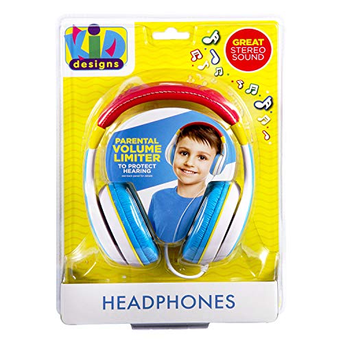 eKids New Kid Friendly Headphones Made Just for Kids with Built in Volume Limiting Feature for Safe Kid Friendly Sound (Multi-Color)
