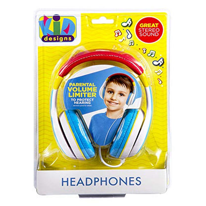 eKids New Kid Friendly Headphones Made Just for Kids with Built in Volume Limiting Feature for Safe Kid Friendly Sound (Multi-Color)