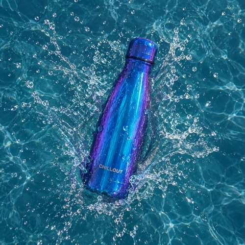 CHILLOUT LIFE 12oz Kids Insulated Stainless Steel Water Bottle, Leak Proof | Small Metal Water Bottle, Keeps Drinks Cold 24H & Hot 12H, Leak-Proof Screw Lid, Perfect for School, Travel & Sports - color: Magic Blue