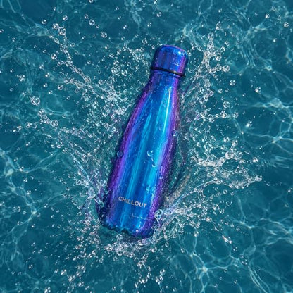 CHILLOUT LIFE 12oz Kids Insulated Stainless Steel Water Bottle, Leak Proof | Small Metal Water Bottle, Keeps Drinks Cold 24H & Hot 12H, Leak-Proof Screw Lid, Perfect for School, Travel & Sports - color: Magic Blue