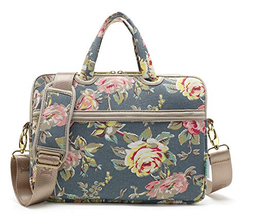 kayond Blue Water Hyacinth Patten water resistant Laptop Shoulder Messenger Bag Case Sleeve for 14 Inch 14.1 Inch Laptop,Laptop Briefcase - color: Water Hyacinth, size: 14-14.1 Inch
