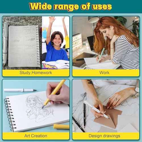 XIUSHE 8PCS Infinity Forever Pencils for Writing-0.7mm Infinite Everlasting Metal Inkless Pencils Set,Technology Magic Writing Pencil For School Office Professional Use (Style,8) - style: Style,8