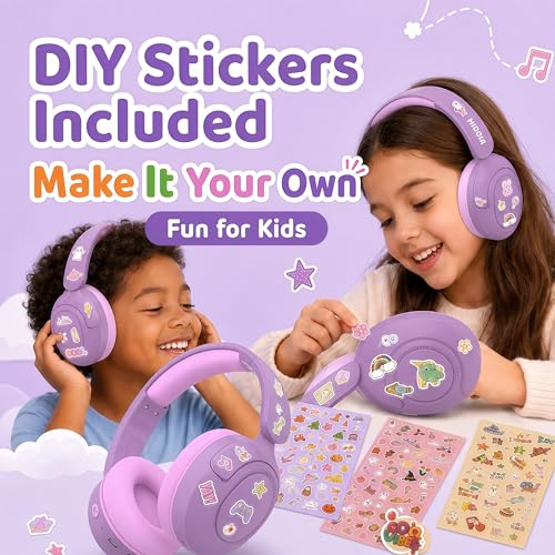 MIDOLA Kids Bluetooth Headphones Active Noise Cancelling Lightweight Wireless Headphone for Kid Volume Limited 85/94dB Foldable Over-Ear with Mic,68 Hours Playtime,for Toddler Child Lavender Purple - color: Lavender Purple