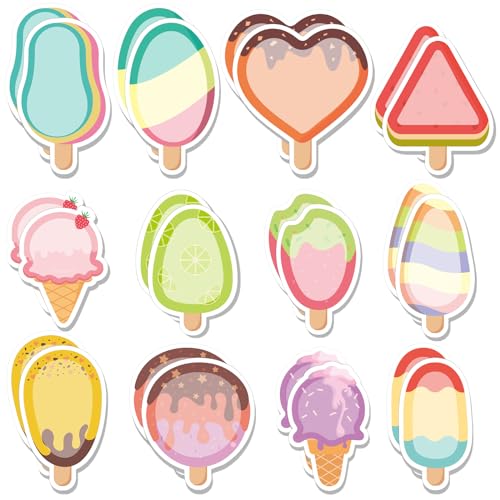 Yinder 24 Pads Cute Sticky Notes Fun Kawaii Ice Cream Sticky Notes Pads Bulk Cartoon Memo Self Adhesive Gift for Back to School Veterinary Office School Tab Party Supplies - style: Ice Cream