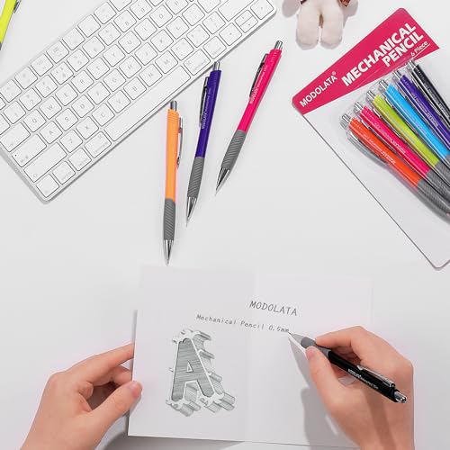 0.5MM Mechanical Pencil Set, Lead Pencils 0.5mm for Student and Artist Drawing, Sketching, Drafting, Pack of 6 Pieces