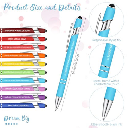 Geyee 24 Pcs Fun Nurse Sticky Notes with Funny Pens 3 x 4 Inch to Do List Notepads with Sayings Pen for Coworkers Nurse Teacher Employee Office Staff Work Team Appreciation Gifts - style: Fun Nurse
