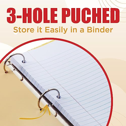 Notebook Paper Wide Ruled, Loose Leaf Paper Wide Ruled Notebook Paper Bulk, Lined Filler Paper for 3 Ring Binders - 10.5” X 8", for Student, College, School Classroom - 100 Sheets/Pack (2 Pack) - style: 2 Pack
