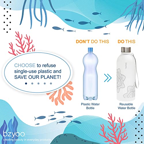 bzyoo 32 OZ 1 Liter Time Marker Water Bottle Frosted Durable Plastic With Strap&24oz (710ml) Double Wall Plastic Tumbler with Lid and Straw