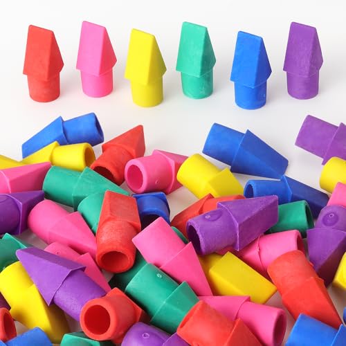 Tamaki 60 Pack Erasers for Pencils, Pencil Top Erasers Cap, 6 Colors | Toppers Eraser for kids