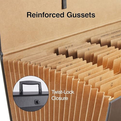 Staples Accordion File, 19‑Pocket Multiple‑Index Expanding Organizer, Legal Size, Durable Construction – 2/Pack - style: 2 Pack
