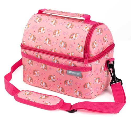 Bentology Insulated Lunch Bag Cooler Tote for Men & Women - Reusable Thermal Lunchbox with Water Bottle Sleeve, Outer Pocket & Adjustable Straps - Ideal for Office, and Work (Unicorn) - color: Unicorn