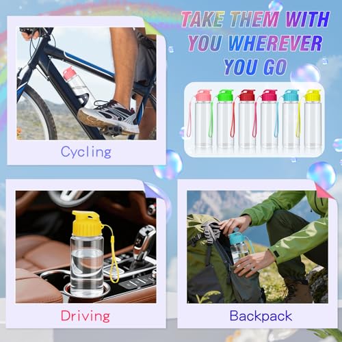mwellewm Bulk Water Bottles 24 Pack 17 oz Reusable Plastic Water Bottles Bulk with Leak Proof Flip Top for Gym Sports Outdoor Fitness Party Clasroom School Activities Camping Office Travel(Colorful)