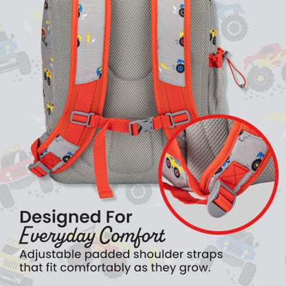 Bentgo Kids 2-in-1 Backpack & Insulated Lunch Bag - Durable 16” Backpack & Lunch Container in Unique Prints for School & Travel - Water Resistant, Padded & Large Compartments (Trucks) - color: Trucks