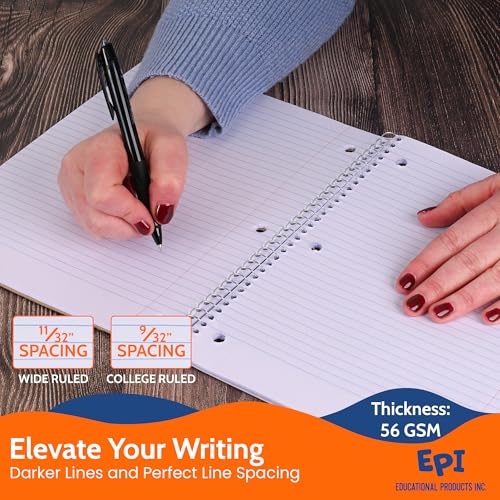 EPI Spiral Notebook | Wide - 70 Sheets, Durable Spiral Binding | 10.5 x 8 in | Classroom Supplies | School, Office, Note Taking, Journaling - 3 Pack - color: Yellow, size: 3