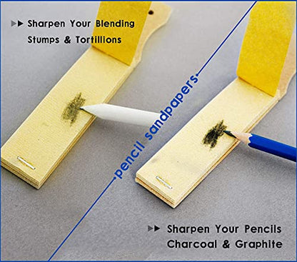 43 PCS Blending Stumps and Tortillions Paper Art Blenders Sketch Drawing | Sketch Wipe Scrapers,Rub Sponge,Kneaded Eraser,Sandpaper Sharpeners,Pencil Extension,Replacement Heads ,Washable Reusable - size: 1 Count (Pack of 43)