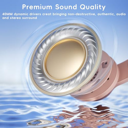 Candy Bila Kids Headphones, Wired Headphones for Kids Over Ear with Microphone, 85/94dB Volume Limiter Headphone for Girls Boys, Foldable Headphone for Learning & Entertainment, Gradient Brown - color: Gradient Brown