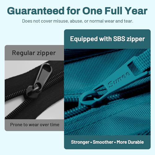 SUNEE Zipper Binder 3 Ring, 3 Inch O-Ring with Handle and Shoulder Strap, 600-Sheet Capacity, 5-Tab Expanding File Folder, Multi-Pockets for Middle School Organizer Binder with Zipper, Dark Teal-Green - color: Dark Teal-green