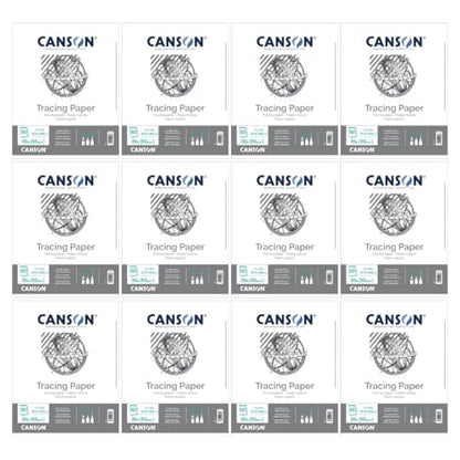 Canson Tracing Paper Pad, 11" x 14", Top Bound, 30 lb. (50gsm), 50 Sheets/Pad, Class Pack of 12 Pads, 600 Sheets Total - size: 11" x 14" (12-Pack)
