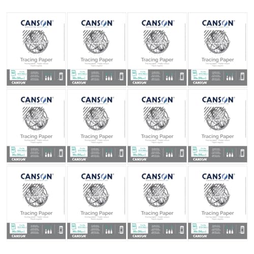 Canson Tracing Paper Pad, 11" x 14", Top Bound, 30 lb. (50gsm), 50 Sheets/Pad, Class Pack of 12 Pads, 600 Sheets Total - size: 11" x 14" (12-Pack)