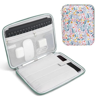 TiMOVO 9-11" Tablet Sleeve for iPad A16 & Galaxy Tab, Flowers | Protective Bag with Pockets, Fits iPad 10.9"/10.2" Air 11" 5th/4th Gen, Galaxy Tab A9+/A11+ 11" - color: Flowers, size: 9-11 Inch