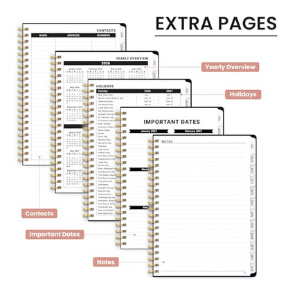 Planner 2026-2027, Academic Planner Weekly and Monthly, Jul 2026 - Jun 2027, Spiral Bound School Planning Tool with Tabs and Pocket, Perfect for Students & Teacher, 6.3" x 8.5", Garden of Whimsy - color: A-Garden of Whimsy, size: 6.3"x8.5" (A5)