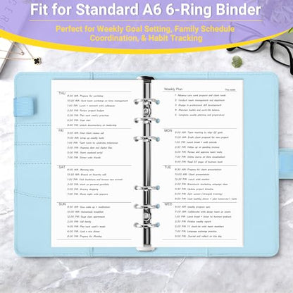 Antner A6 Weekly Planner Refill Paper 6-Hole Planner Inserts for A6 6-Ring Refillable Binder, 135 Sheets Undated Weekly Plan Loose Leaf Filler Paper with Binder Dividers For Agenda Work Schedule - color: Weekly Plan Paper