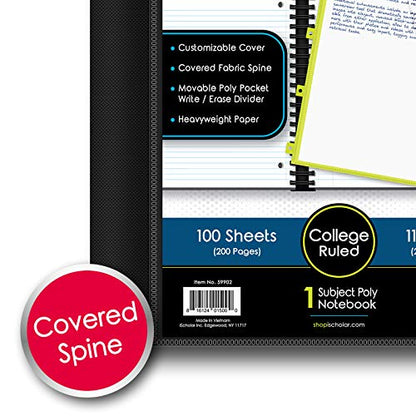 iScholar IQ+ 1-Subject Poly Cover Wirebound Notebook, College Ruled, 11 x 8.5 Inch Sheet Size, 100 Sheets, Blue (59902-BL) - color: Blue, size: 1 Subject, style: College Ruled