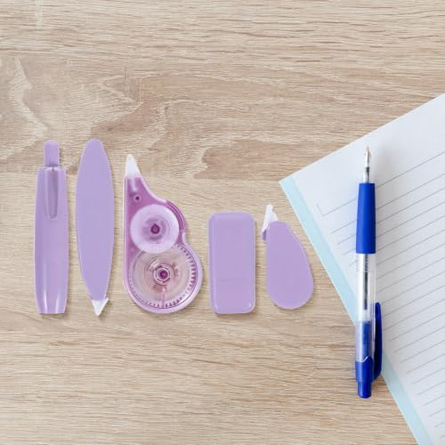 5pcs Multi-function Correction Tape Set with Silent Roller Design Plastic Dispenser for Instant Corrections on Business Trips and On-the-go Needs