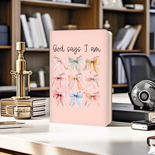 Bible Gifts for Women, Bow Bible Hard Shell Journal Notebook, College Ruled Notebook, Inspirational bow Hardcover Notebooks, Journals for Writing Planner Note Taking 200 Sheets (5.8 x 8.3) - color: Multi 1566