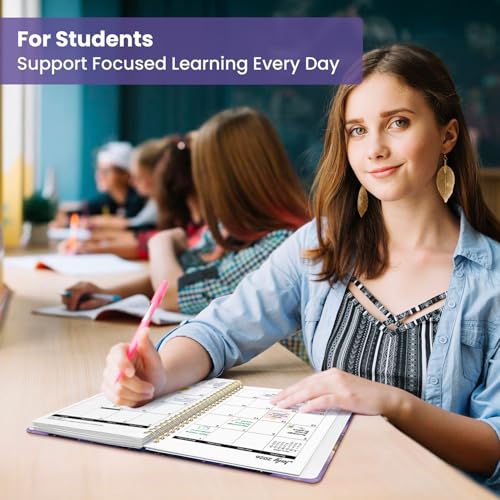 Planner 2026-2027, Academic Year Weekly and Monthly Calender Planner, from Jul 2026 - Jun 2027, Spiral Bound School Planning Book, Perfect for Teacher, Student, Women & Men, A5 (6.3" x 8.5"), Cosmic Amethyst - color: L-Cosmic Amethyst, size: (6.3"x8.5")a5