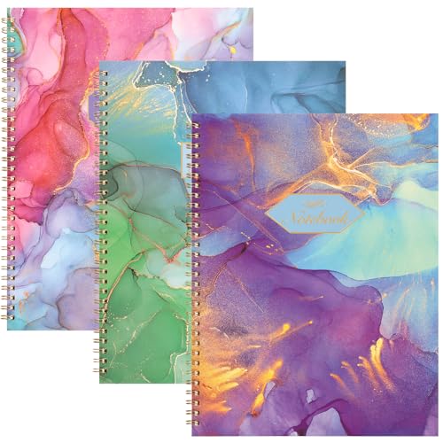 LABUK 3 Pack Spiral Notebook College Ruled Notebook, Aesthetic Journaling Notebooks for Work School Office Home, 3 x 120 Pages, 8.5 x 11 Inches Notebooks for Valentine Gifts - color: multicolored