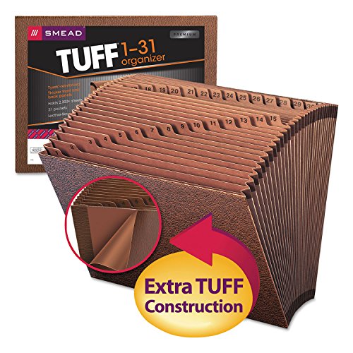 Smead TUFF Expanding File, Daily (1-31), 31 Pockets, Letter Size, Redrope-Printed Stock (70467) - size: Letter, style: Daily 1-31 Index, Letter Size