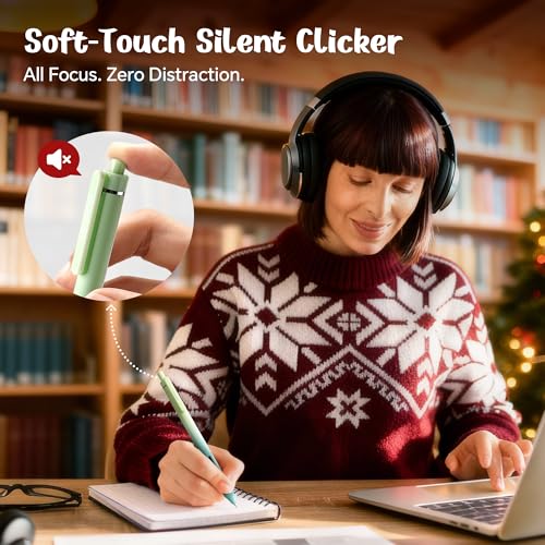 WRITECH Fine Point Gel Pens: 0.5mm 4ct Retractable Click Pen Black Ink Gradient Aesthetic Color Pen Barrel Smooth Writing Journaling No Bleed Christmas Gift for Nurse Student Office - color: 4 Pcs Christmas