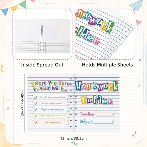 Eaasty 24 Pcs Homework Folders Back to School Take Home Folders Composition Notebook 2 Pocket Organanizer Student Homework Paper File Folder for Classroom Classwork Office School Teachers Educational