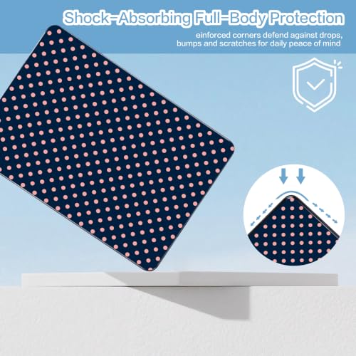 Teryeefi Case for MacBook Neo 13 Inch 2026 (Model A3404) Printing Hard Shell Cover with Screen Protector &Keyboard Cover & USB-C Adapters - Polka Dot Indigo - color: Polka Dot Indigo