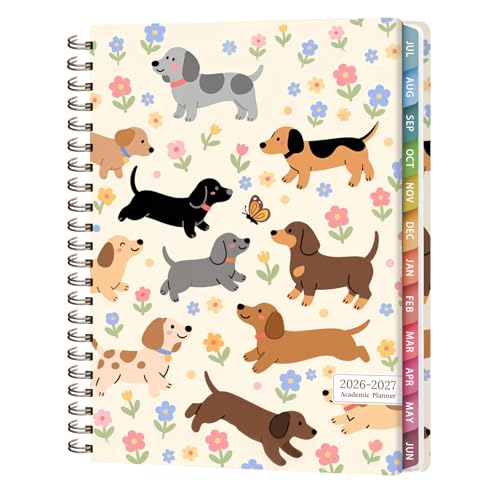 Planner 2026-2027, Weekly and Monthly Academic Year Calendar Planner, July 2026 - June 2027, Daily Agenda Book for Office School Supplies, Letter Size(8.5'' x 11'') - color: 2607-Dachshund, size: 8.5"x11"(Jul 2026-Jun 2027)